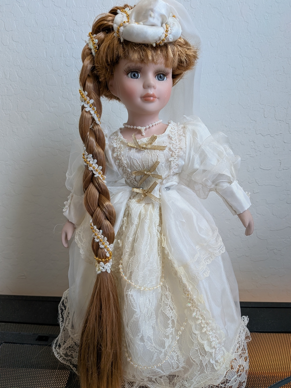 Leonardo Collection Limited Edition Porcelain Doll Victorian Ivory Dress